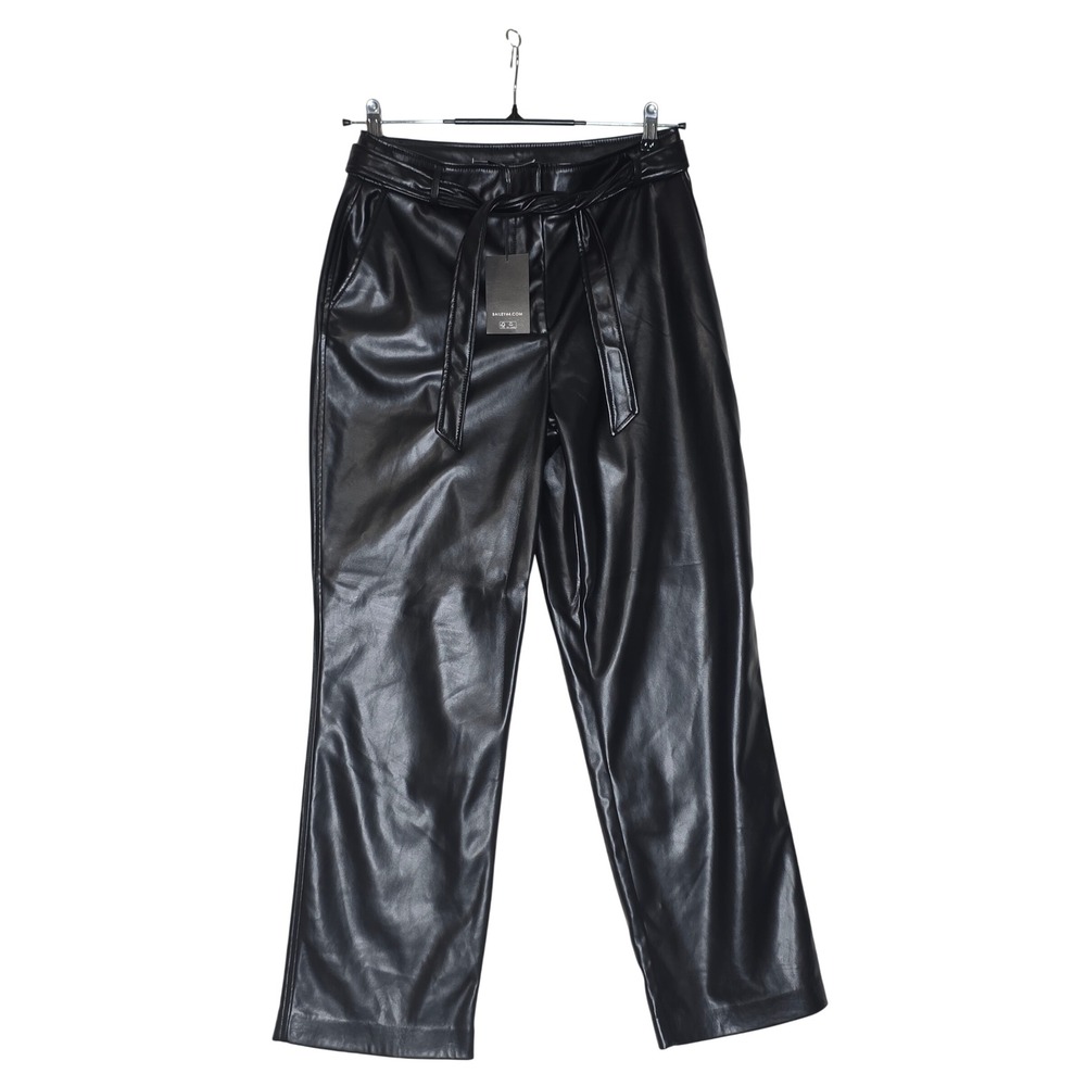 Bailey 44 NWT Soft Faux Leather Belted Straight Leg Pants Sz10 Stylish Gothic